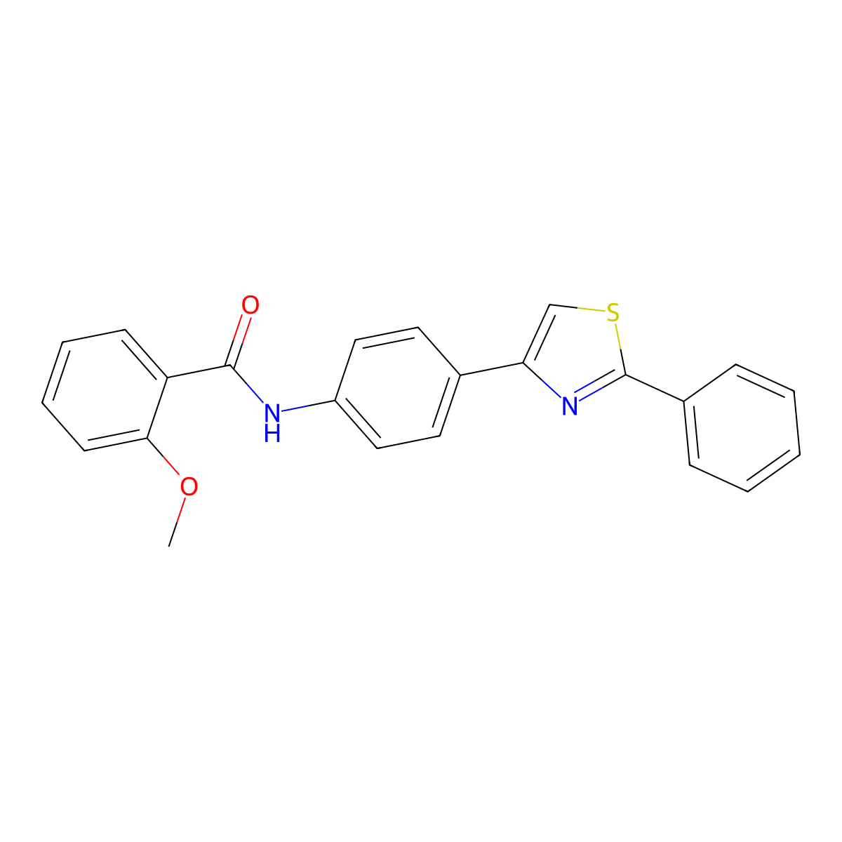 2-methoxy-N-[4-(2-phenyl-1,3-thiazol-4-yl)phenyl]benzamide molecular structure, CAS 352329-78-3