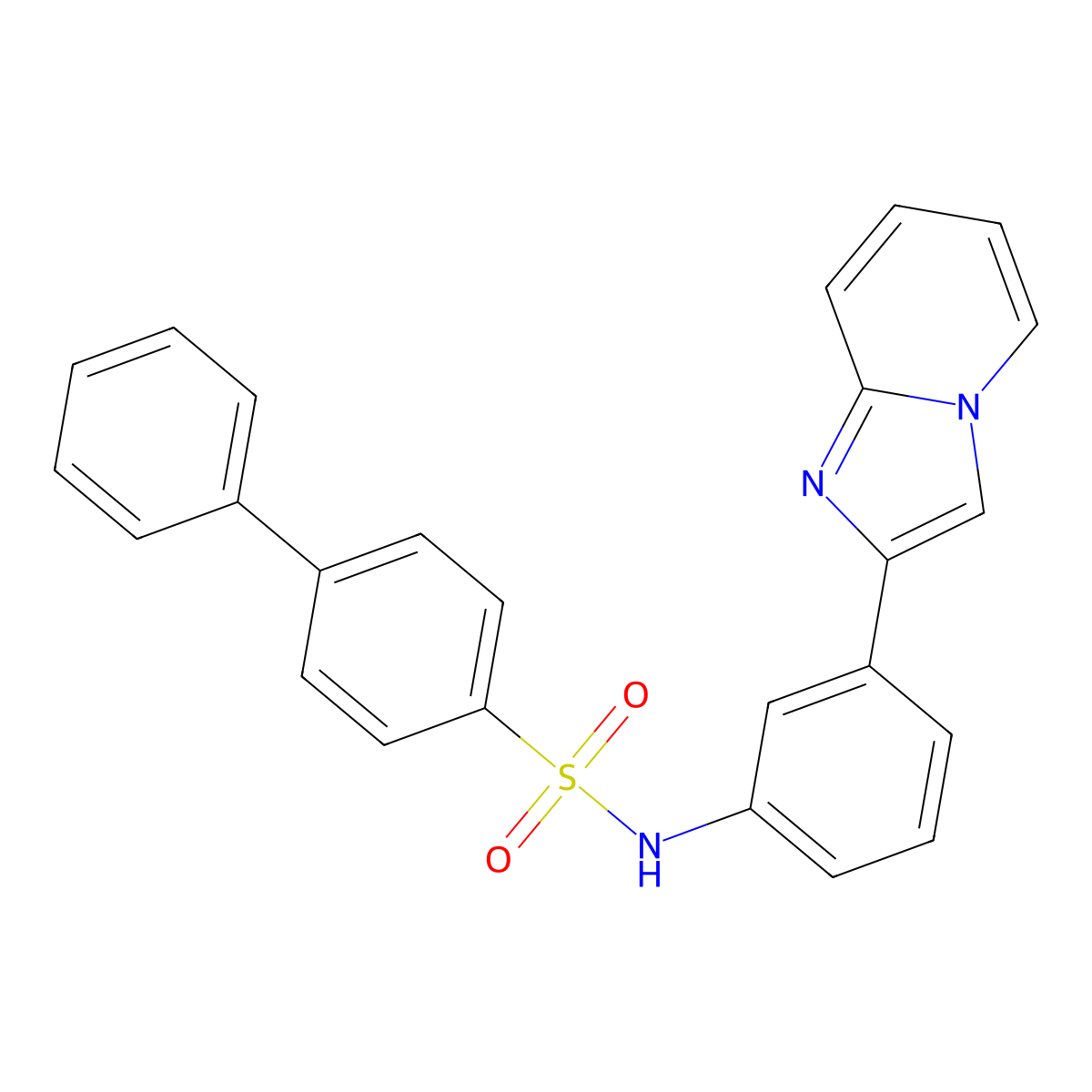 N-(3-imidazo[1,2-a]pyridin-2-ylphenyl)-4-phenylbenzenesulfonamide molecular structure, CAS 352329-79-4