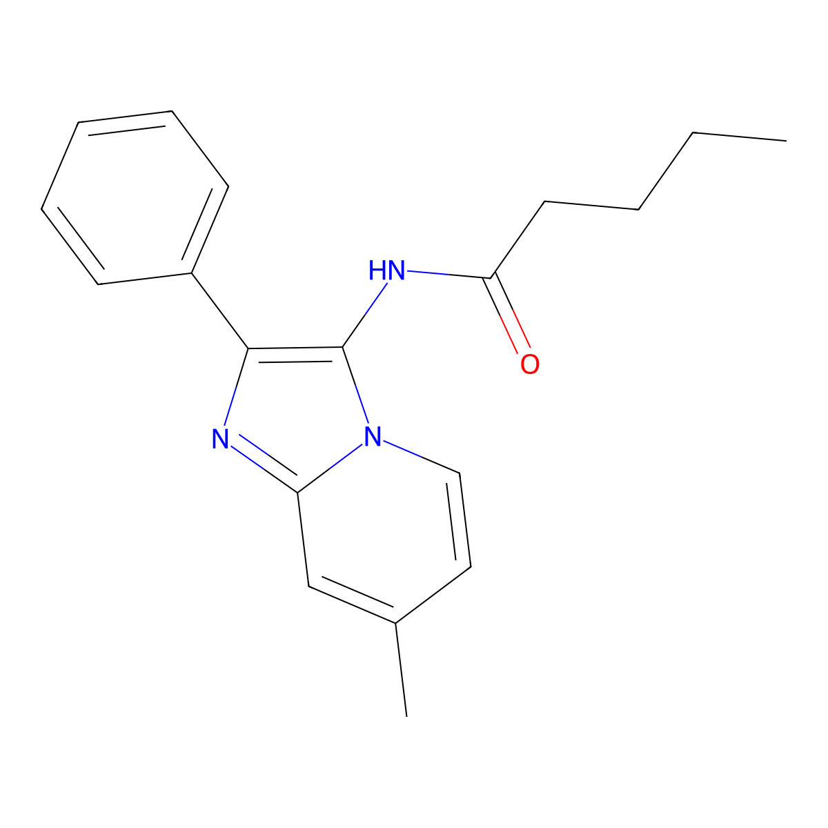 N-(7-Methyl-2-phenylimidazo[1,2-a]pyridin-3-yl)pentanamide molecular structure, CAS 352329-80-7