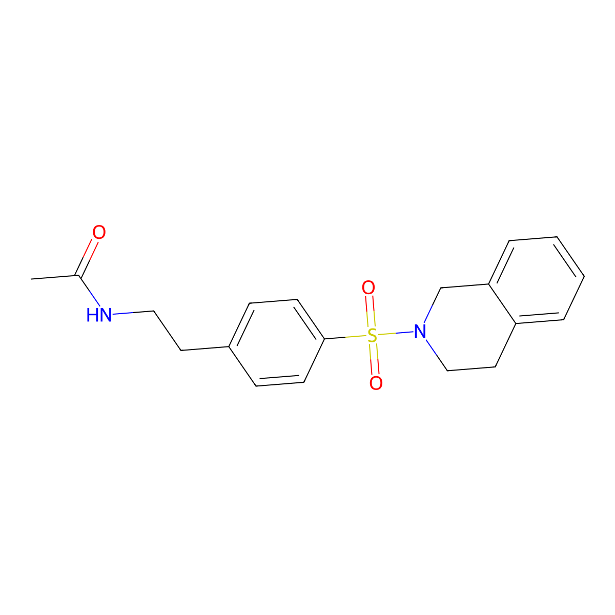 N-(2-(4-((3,4-Dihydro-2(1H)-isoquinolinyl)sulfonyl)phenyl)ethyl)acetamide molecular structure, CAS 352330-60-0