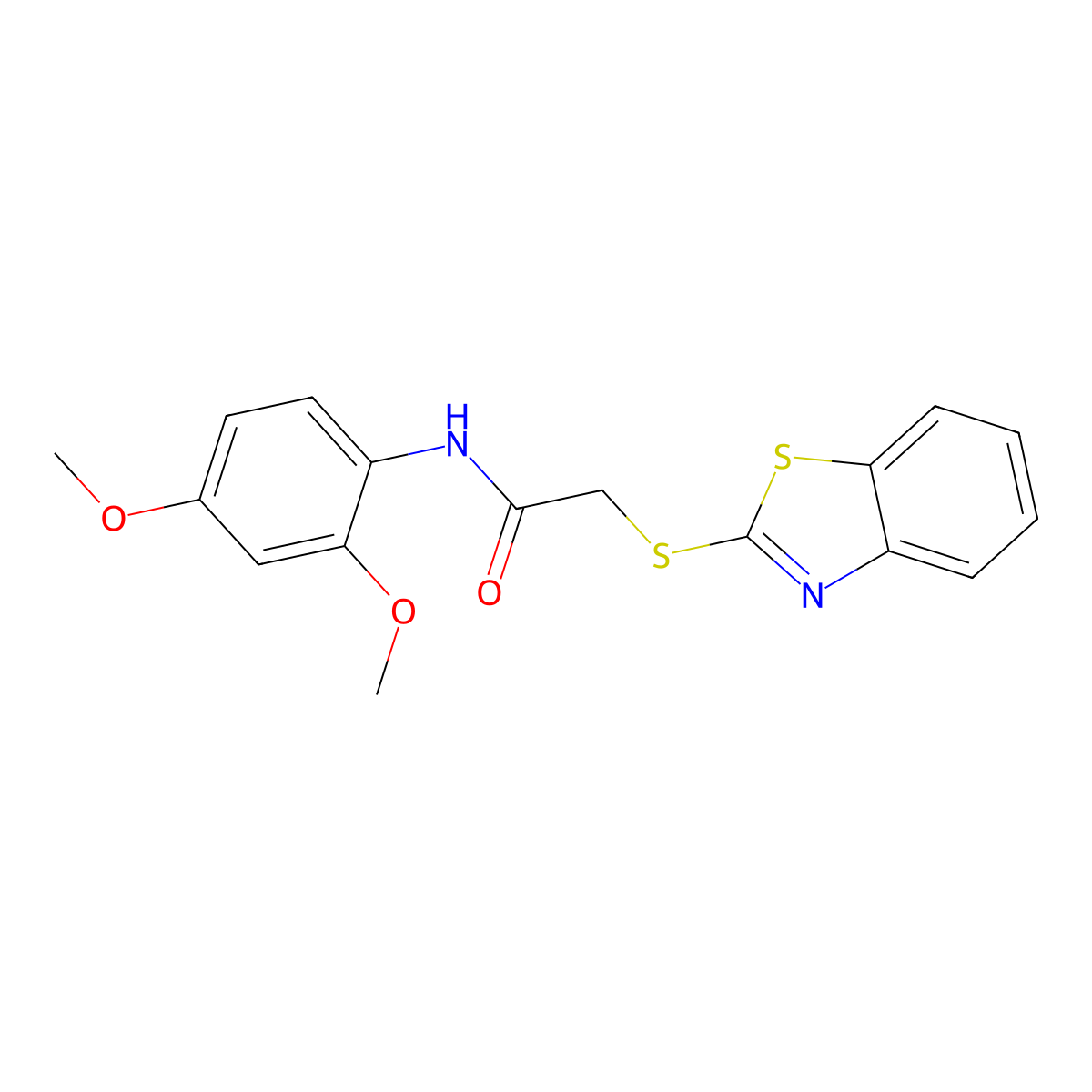 2-(1,3-Benzothiazol-2-ylsulfanyl)-N-(2,4-dimethoxyphenyl)acetamide molecular structure, CAS 352330-61-1