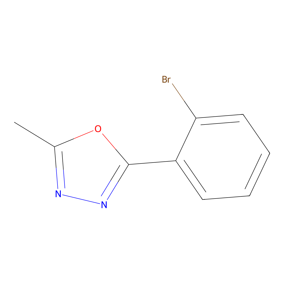 2-(2-Bromophenyl)-5-methyl-1,3,4-oxadiazole molecular structure, CAS 352330-84-8