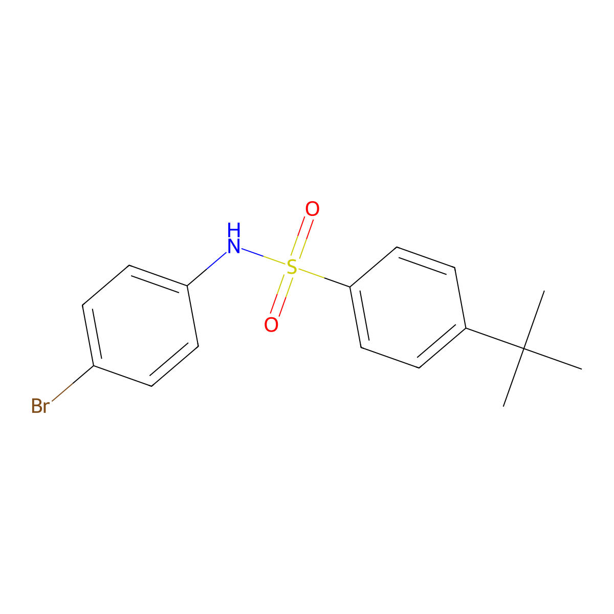 N-(4-bromophenyl)-4-tert-butylbenzenesulfonamide molecular structure, CAS 352331-89-6