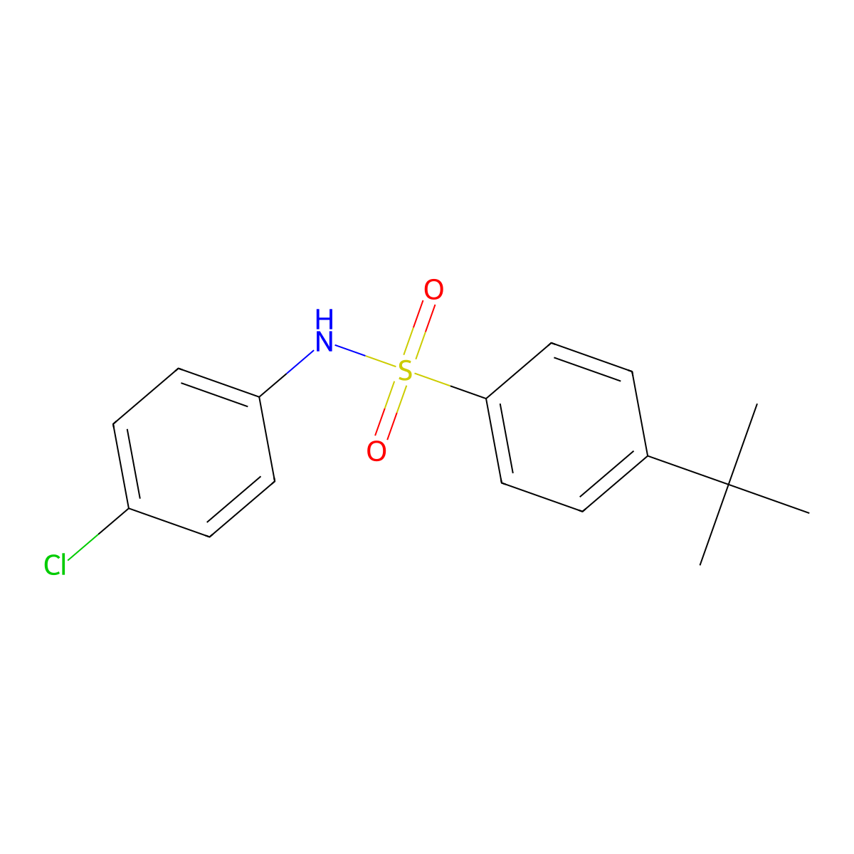 4-tert-butyl-N-(4-chlorophenyl)benzenesulfonamide molecular structure, CAS 352331-98-7