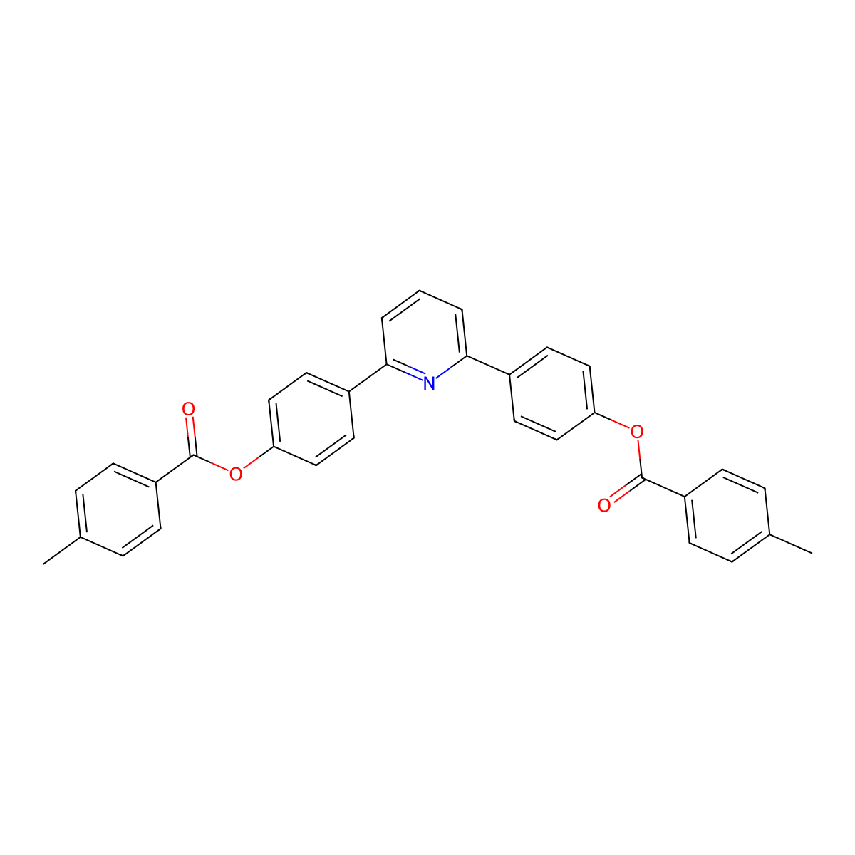 4-(6-{4-[(4-Methylbenzoyl)oxy]phenyl}-2-pyridinyl)phenyl 4-methylbenzoate molecular structure, CAS 352333-31-4