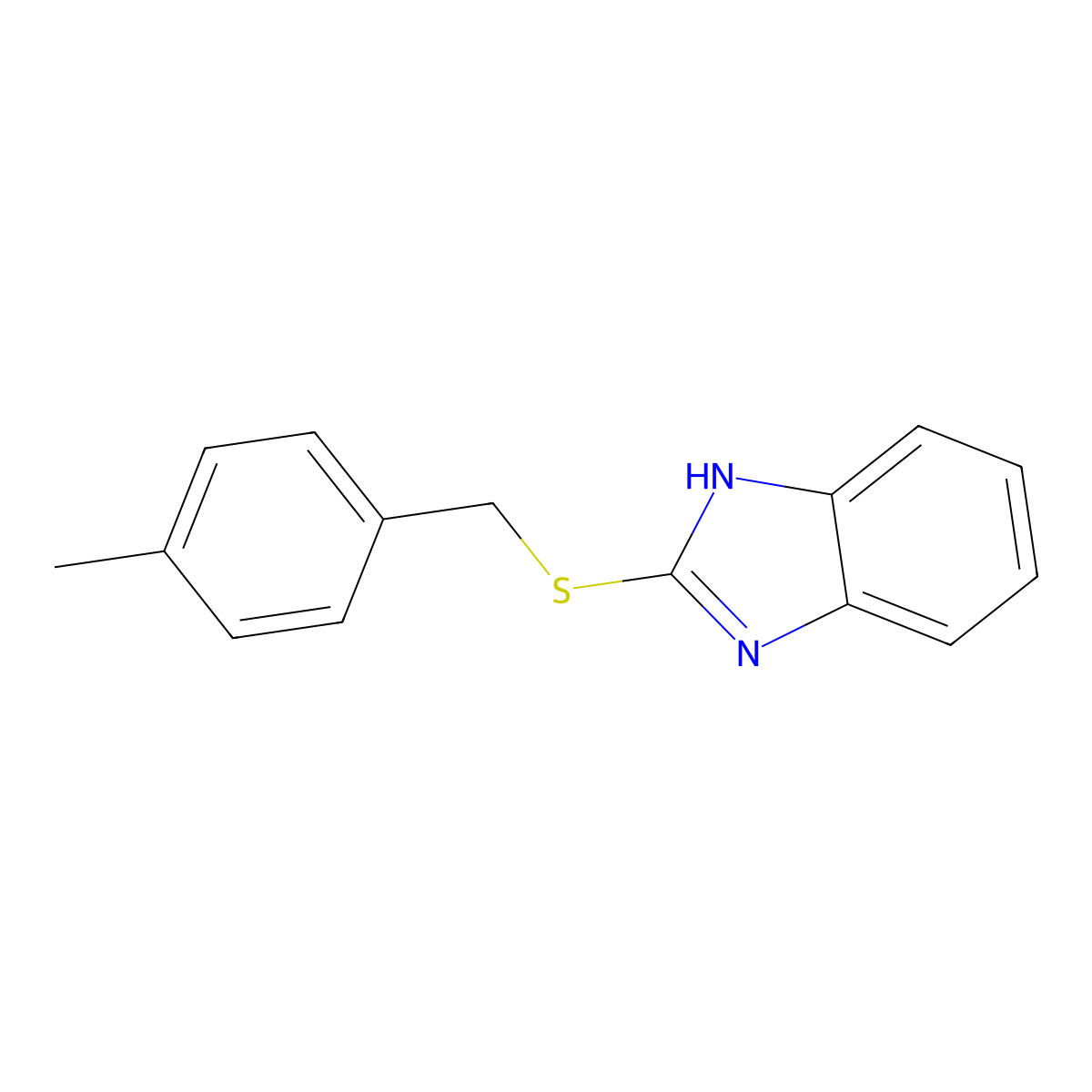 2-{[(4-methylphenyl)methyl]sulfanyl}-1H-1,3-benzodiazole molecular structure, CAS 352333-42-7
