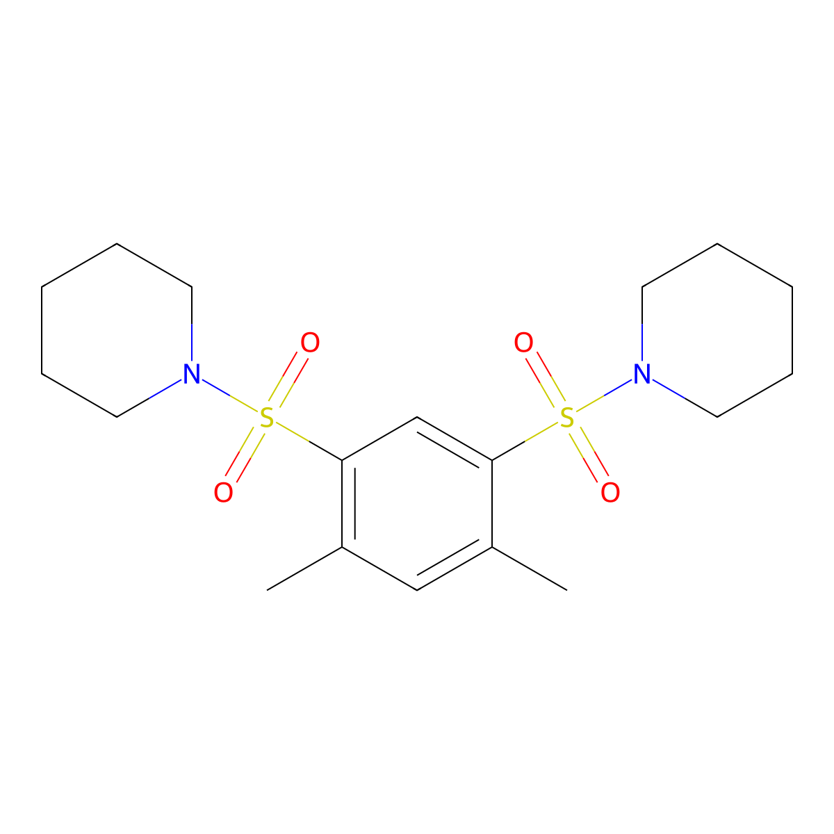 1-(2,4-Dimethyl-5-piperidin-1-ylsulfonylphenyl)sulfonylpiperidine molecular structure, CAS 352333-61-0