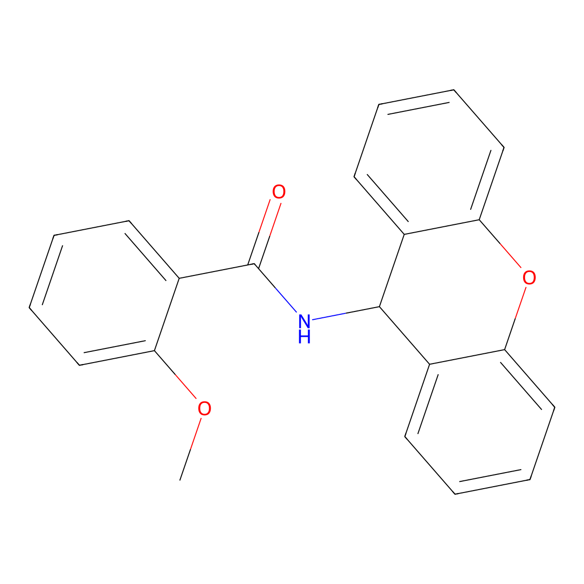 2-methoxy-N-(9H-xanthen-9-yl)benzamide molecular structure, CAS 352335-24-1
