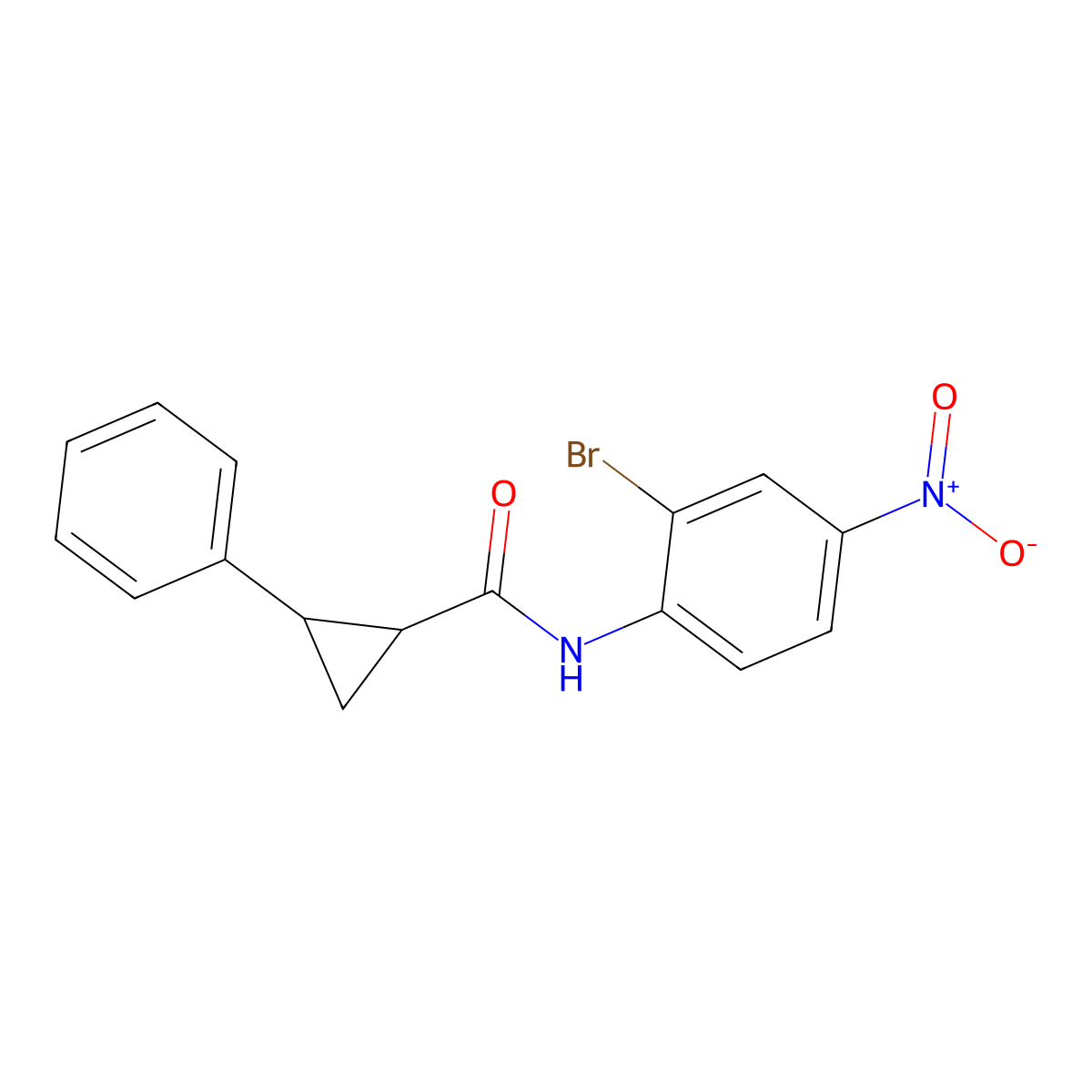 N-(2-bromo-4-nitrophenyl)-2-phenylcyclopropane-1-carboxamide molecular structure, CAS 352336-09-5