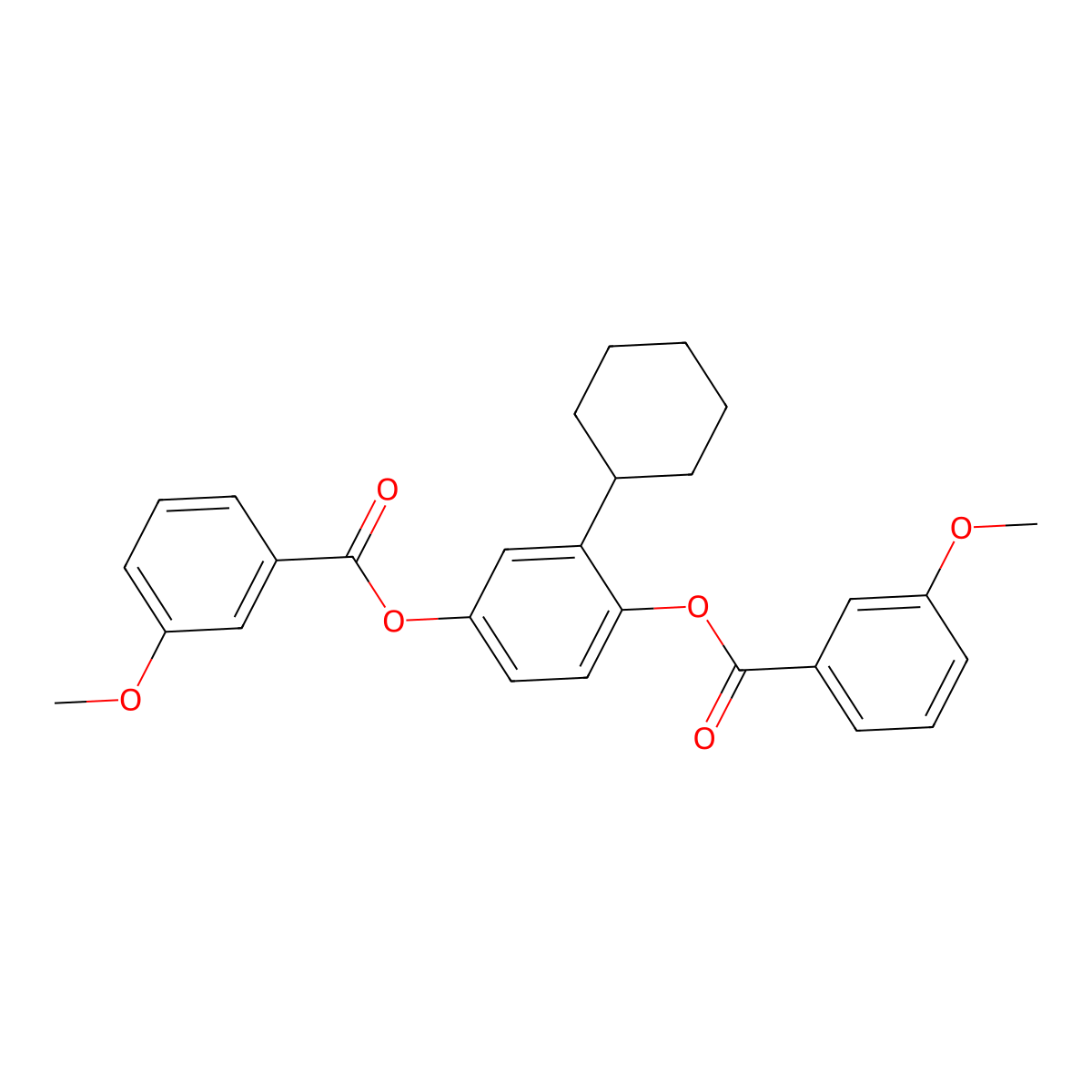 2-Cyclohexyl-4-[(3-methoxybenzoyl)oxy]phenyl 3-methoxybenzoate molecular structure, CAS 352338-96-6