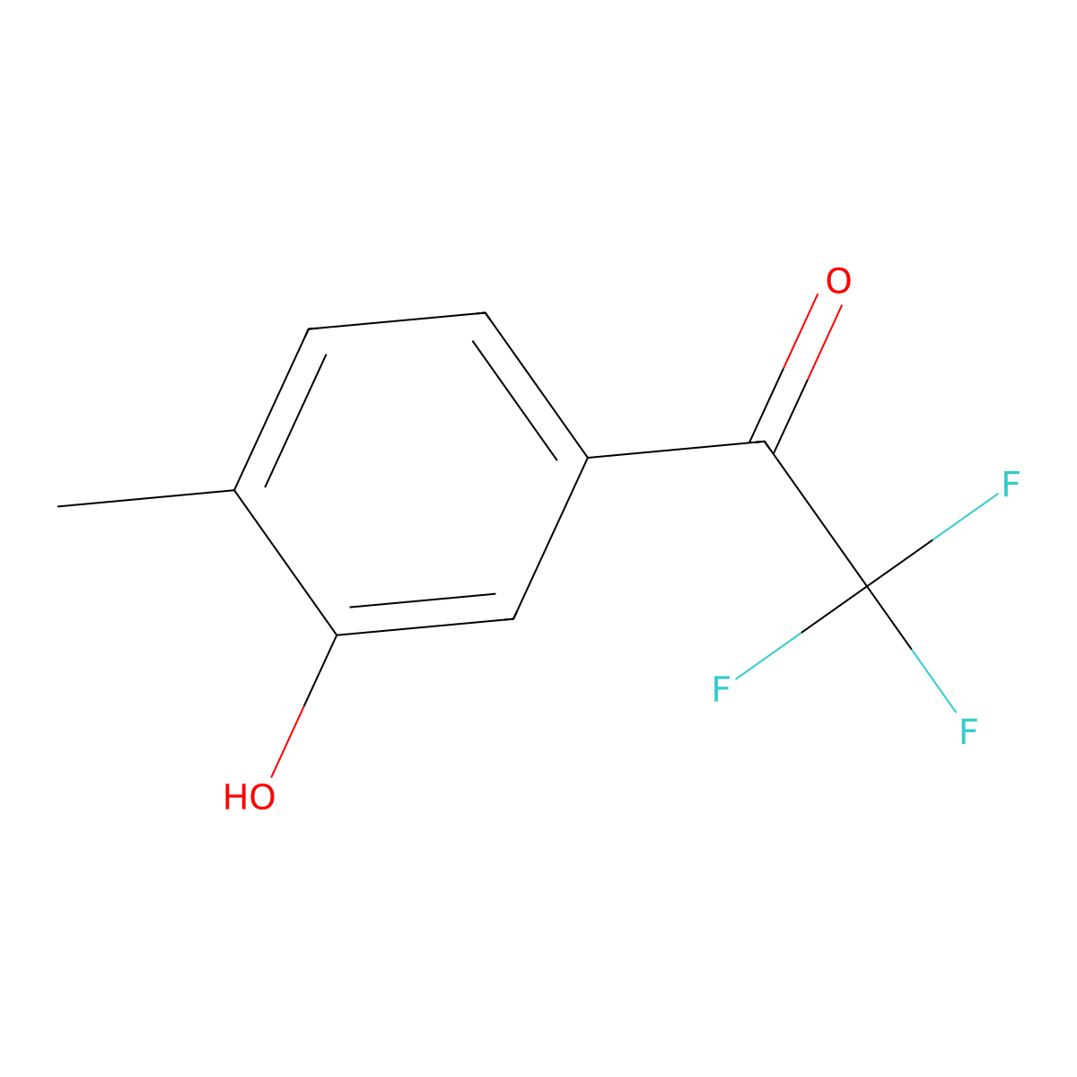 2,2,2-Trifluoro-1-(3-hydroxy-4-methylphenyl)ethan-1-one molecular structure, CAS 352339-65-2