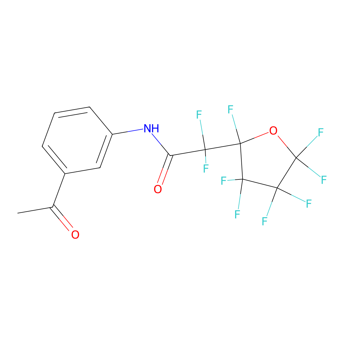 N-(3-acetylphenyl)-2,2-difluoro-2-(2,3,3,4,4,5,5-heptafluorooxolan-2-yl)acetamide molecular structure, CAS 352340-03-5