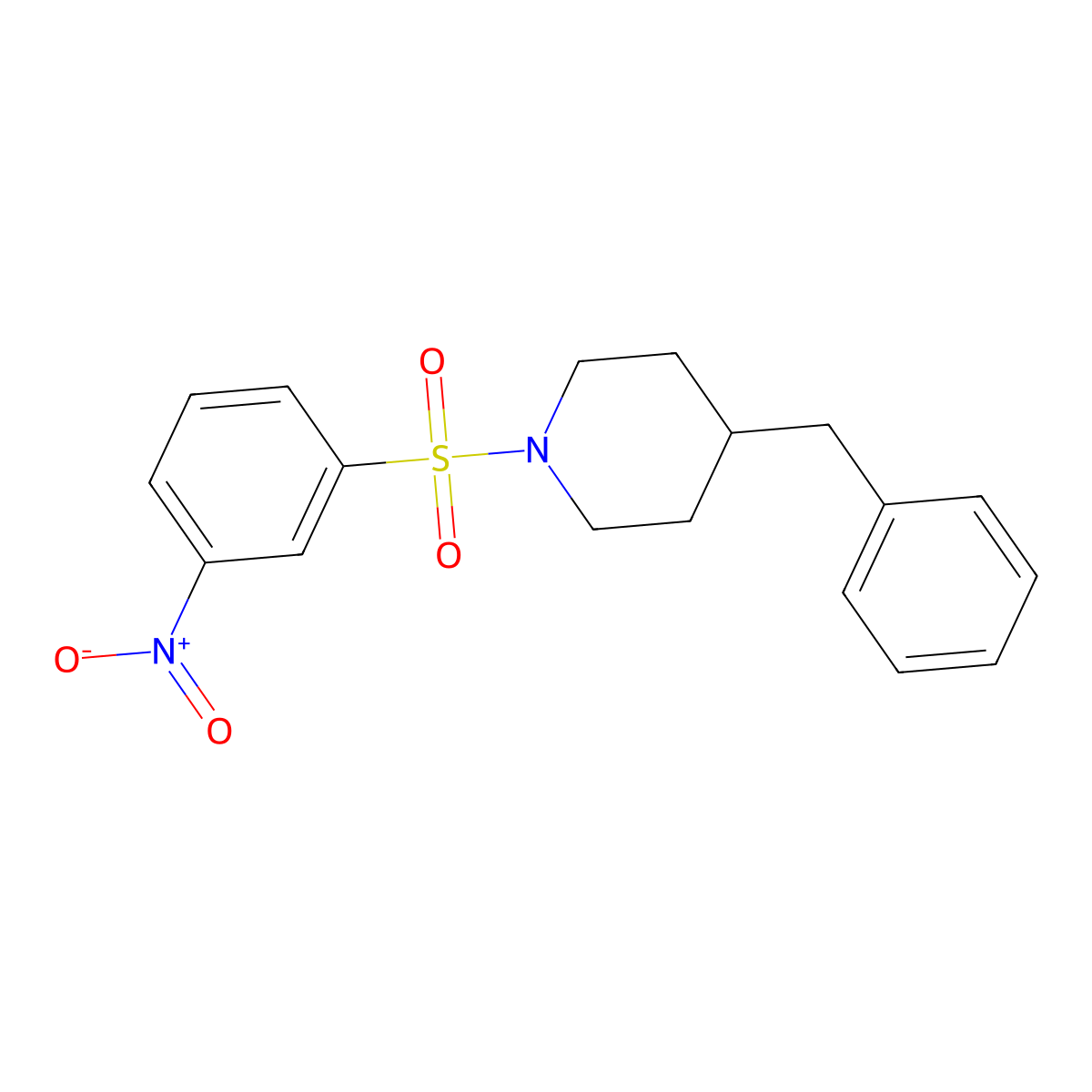 4-Benzyl-1-(3-nitrophenyl)sulfonylpiperidine molecular structure, CAS 352340-23-9