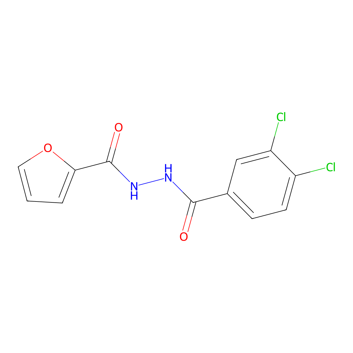 3,4-dichloro-N'-(2-furoyl)benzohydrazide molecular structure, CAS 352340-59-1