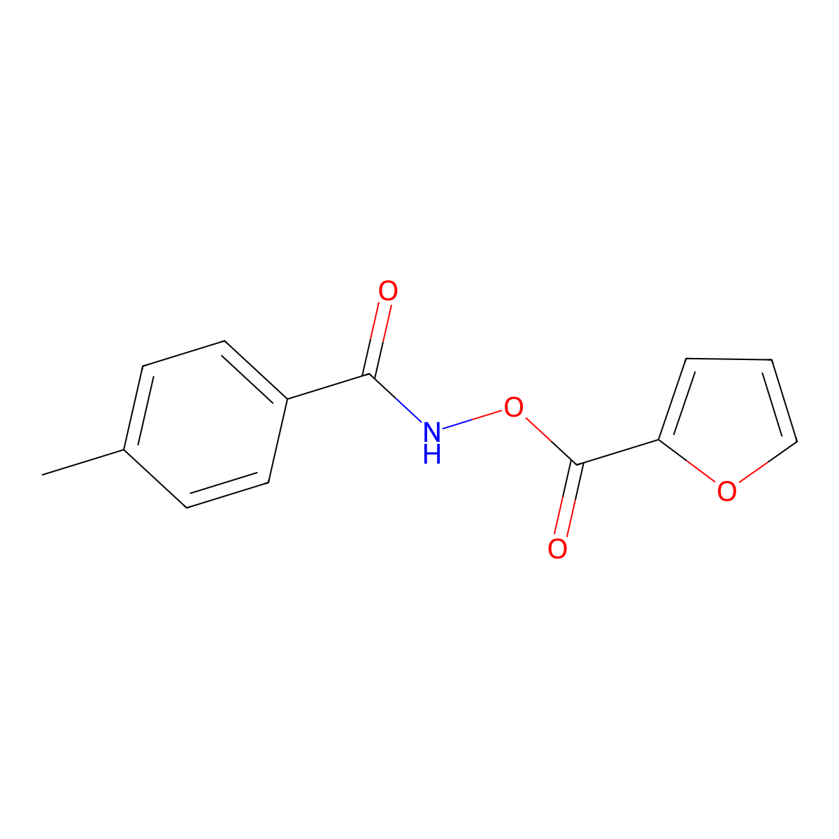 (4-Methylbenzoyl)azanyl 2-furancarboxylate molecular structure, CAS 352340-67-1