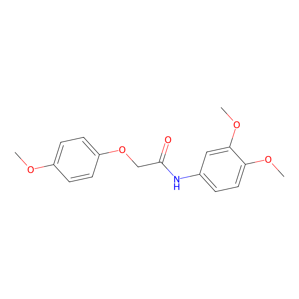 N-(3,4-dimethoxyphenyl)-2-(4-methoxyphenoxy)acetamide molecular structure, CAS 352342-51-9