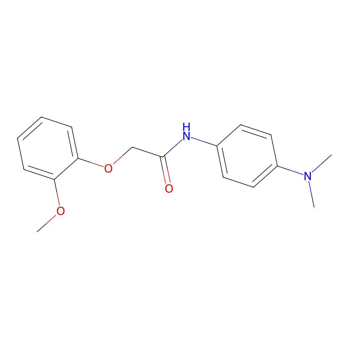 N-[4-(dimethylamino)phenyl]-2-(2-methoxyphenoxy)acetamide molecular structure, CAS 352342-75-7