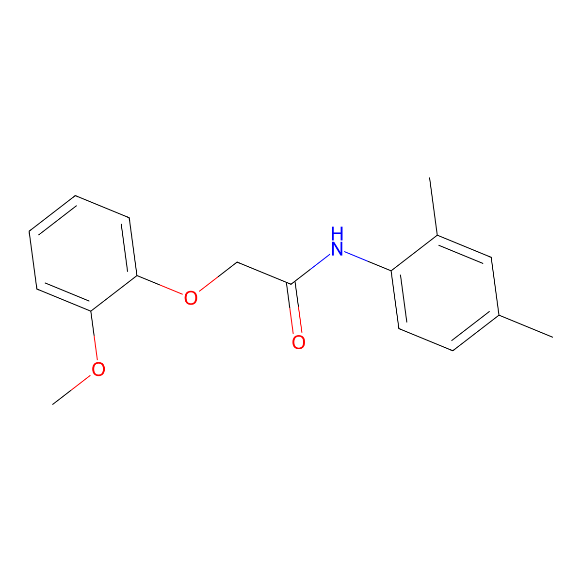 N-(2,4-dimethylphenyl)-2-(2-methoxyphenoxy)acetamide molecular structure, CAS 352342-79-1