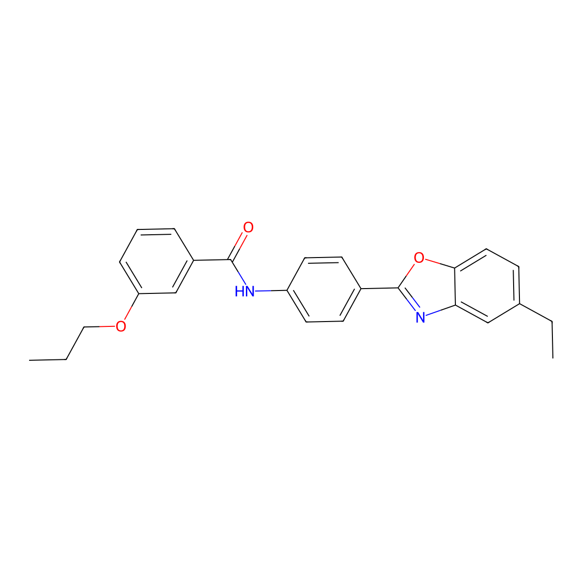 N-[4-(5-ethyl-1,3-benzoxazol-2-yl)phenyl]-3-propoxybenzamide molecular structure, CAS 352342-91-7
