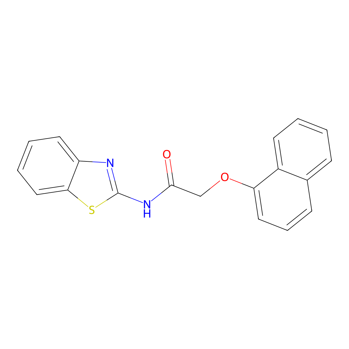 N-(1,3-benzothiazol-2-yl)-2-naphthalen-1-yloxyacetamide molecular structure, CAS 352343-41-0