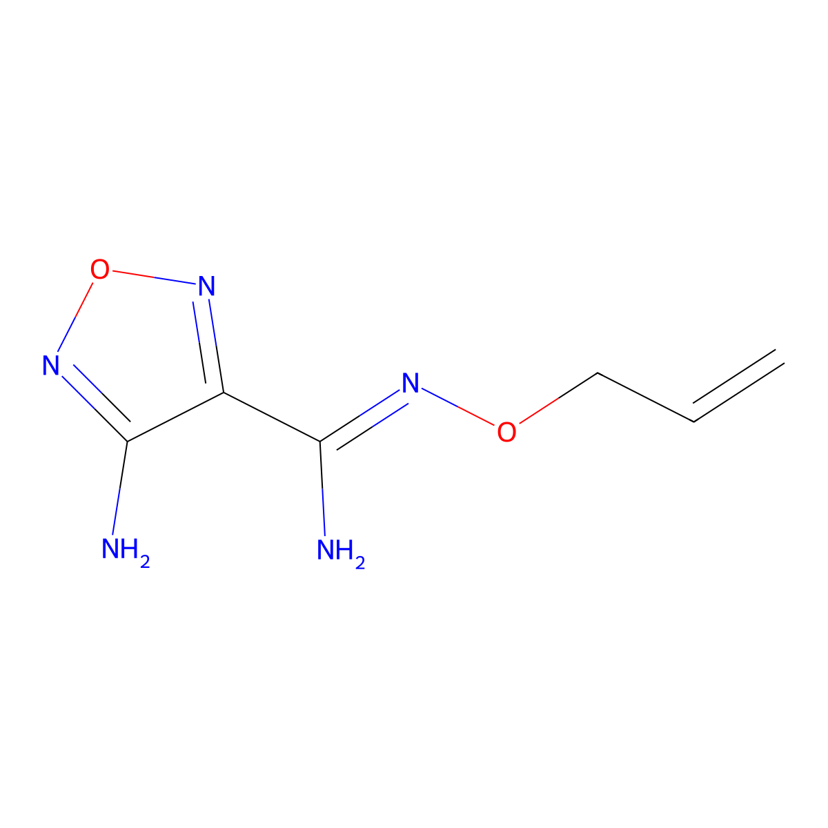 1,2,5-Oxadiazole-3-carboximidamide, 4-amino-N-(2-propenyloxy)- molecular structure, CAS 352343-45-4