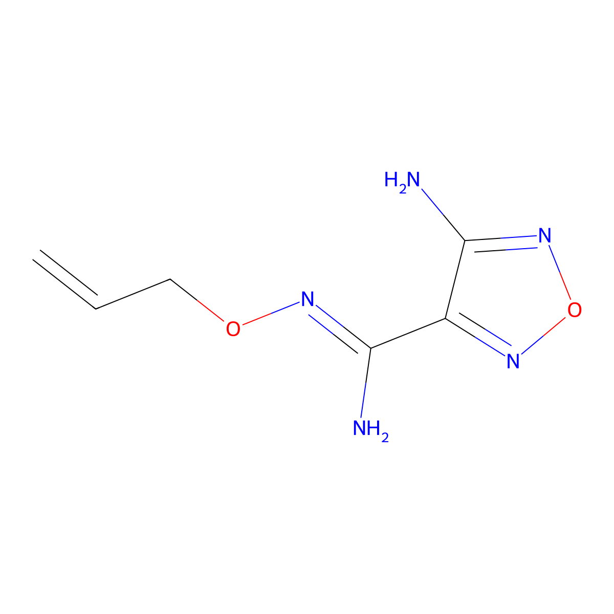 1,2,5-Oxadiazole-3-carboximidamide, 4-amino-N-(2-propenyloxy)- molecular structure, CAS 352343-45-4