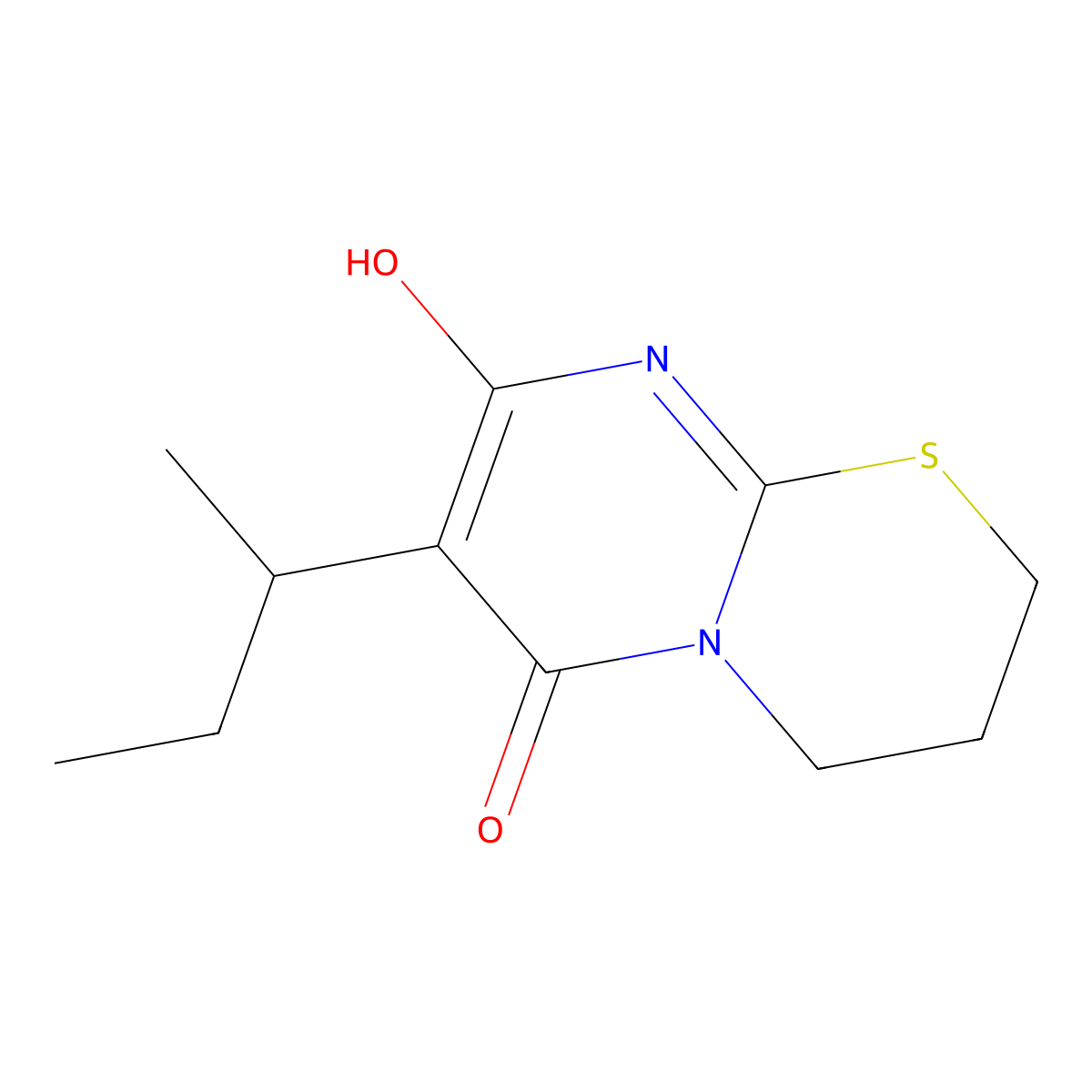 7-(sec-butyl)-8-hydroxy-3,4-dihydropyrimido[2,1-b][1,3]thiazin-6(2H)-one molecular structure, CAS 352343-88-5