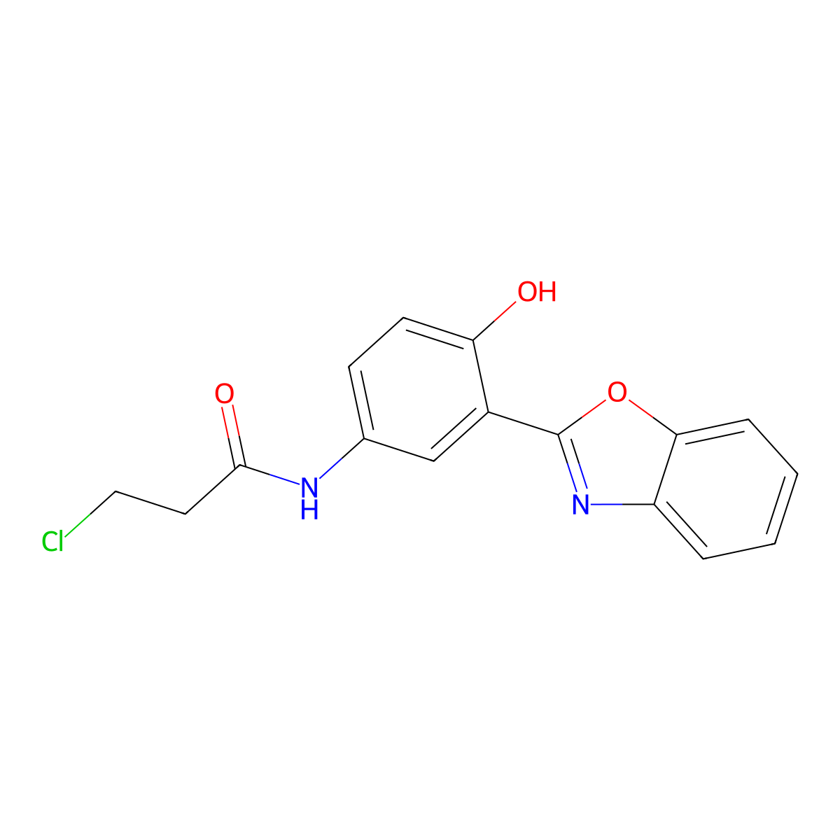 N-[3-(1,3-benzoxazol-2-yl)-4-hydroxyphenyl]-3-chloropropanamide molecular structure, CAS 352344-22-0