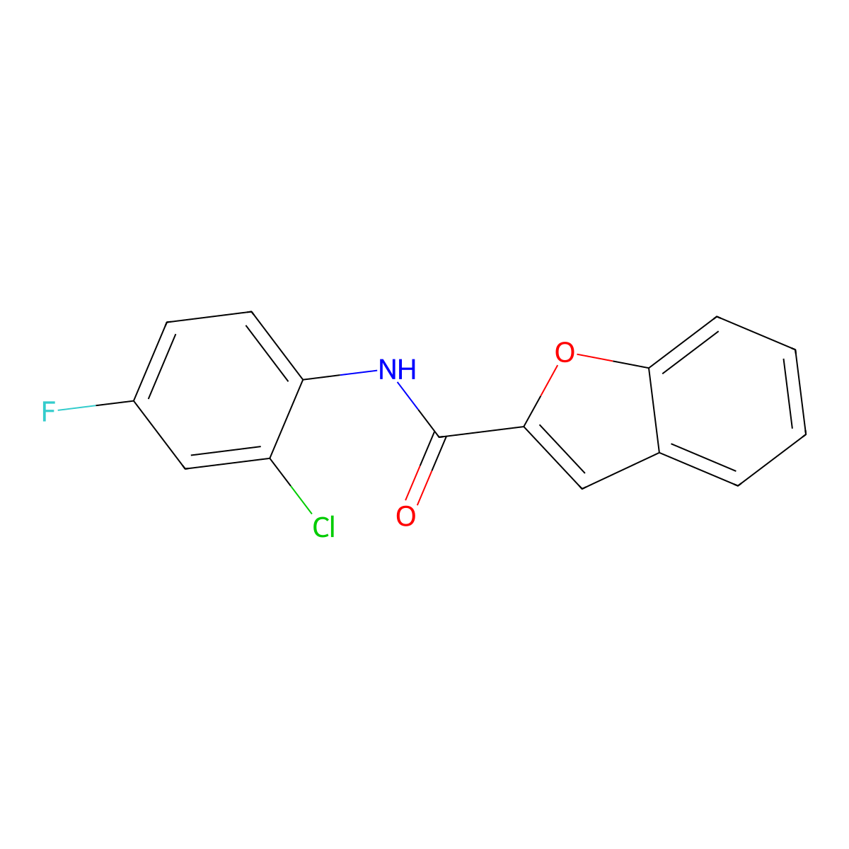 N-(2-chloro-4-fluorophenyl)-1-benzofuran-2-carboxamide molecular structure, CAS 352344-62-8