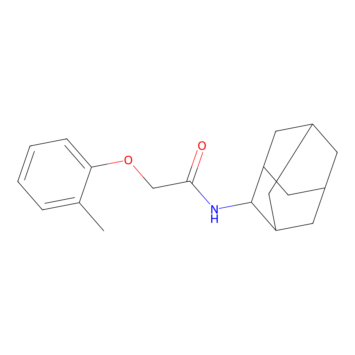N-(2-adamantyl)-2-(2-methylphenoxy)acetamide molecular structure, CAS 352344-67-3