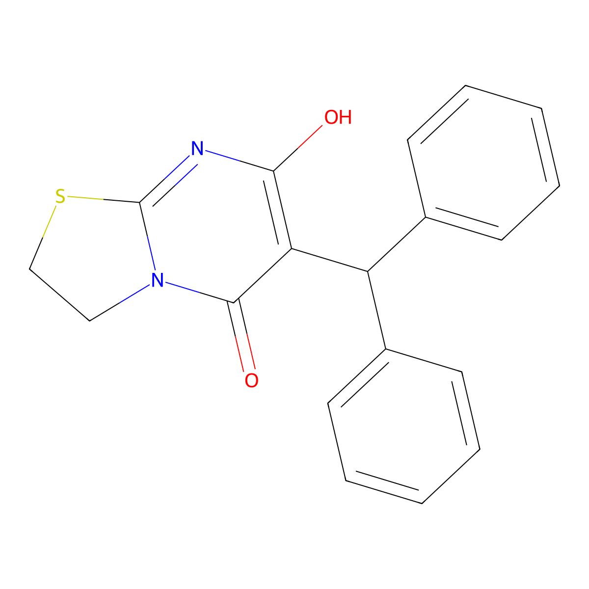 6-benzhydryl-7-hydroxy-2H-thiazolo[3,2-a]pyrimidin-5(3H)-one molecular structure, CAS 352345-42-7