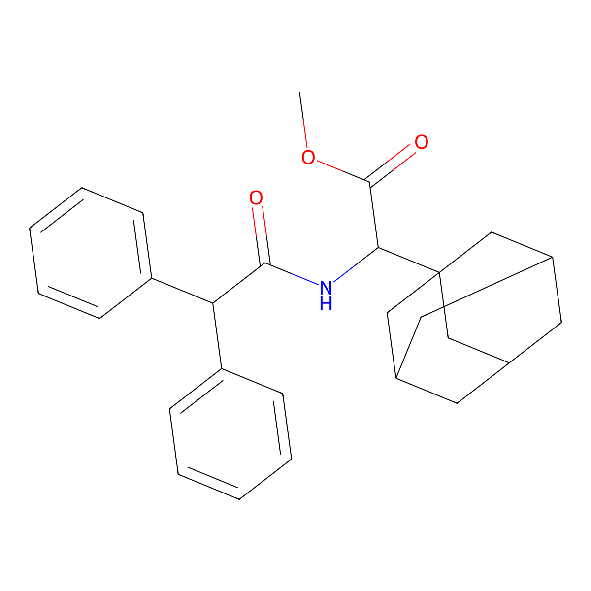 Methyl 1-adamantyl[(diphenylacetyl)amino]acetate molecular structure, CAS 352345-59-6