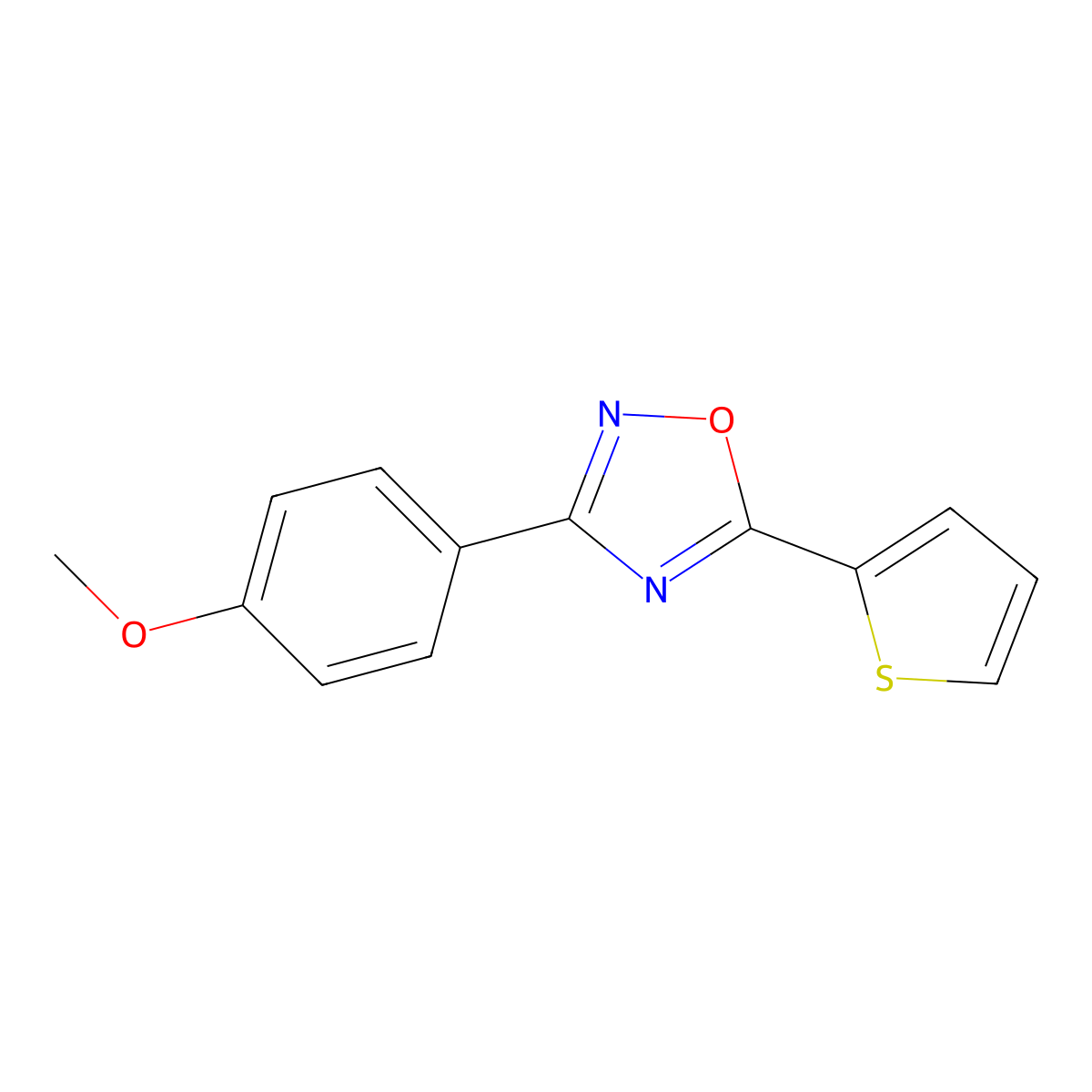 3-(4-Methoxyphenyl)-5-(thiophen-2-yl)-1,2,4-oxadiazole molecular structure, CAS 352345-72-3