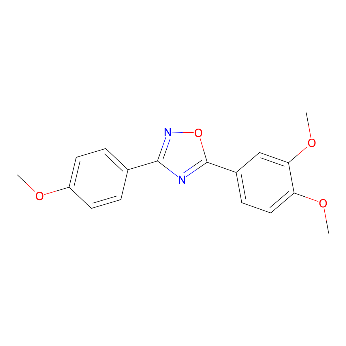 5-(3,4-Dimethoxyphenyl)-3-(4-methoxyphenyl)-1,2,4-oxadiazole molecular structure, CAS 352345-78-9