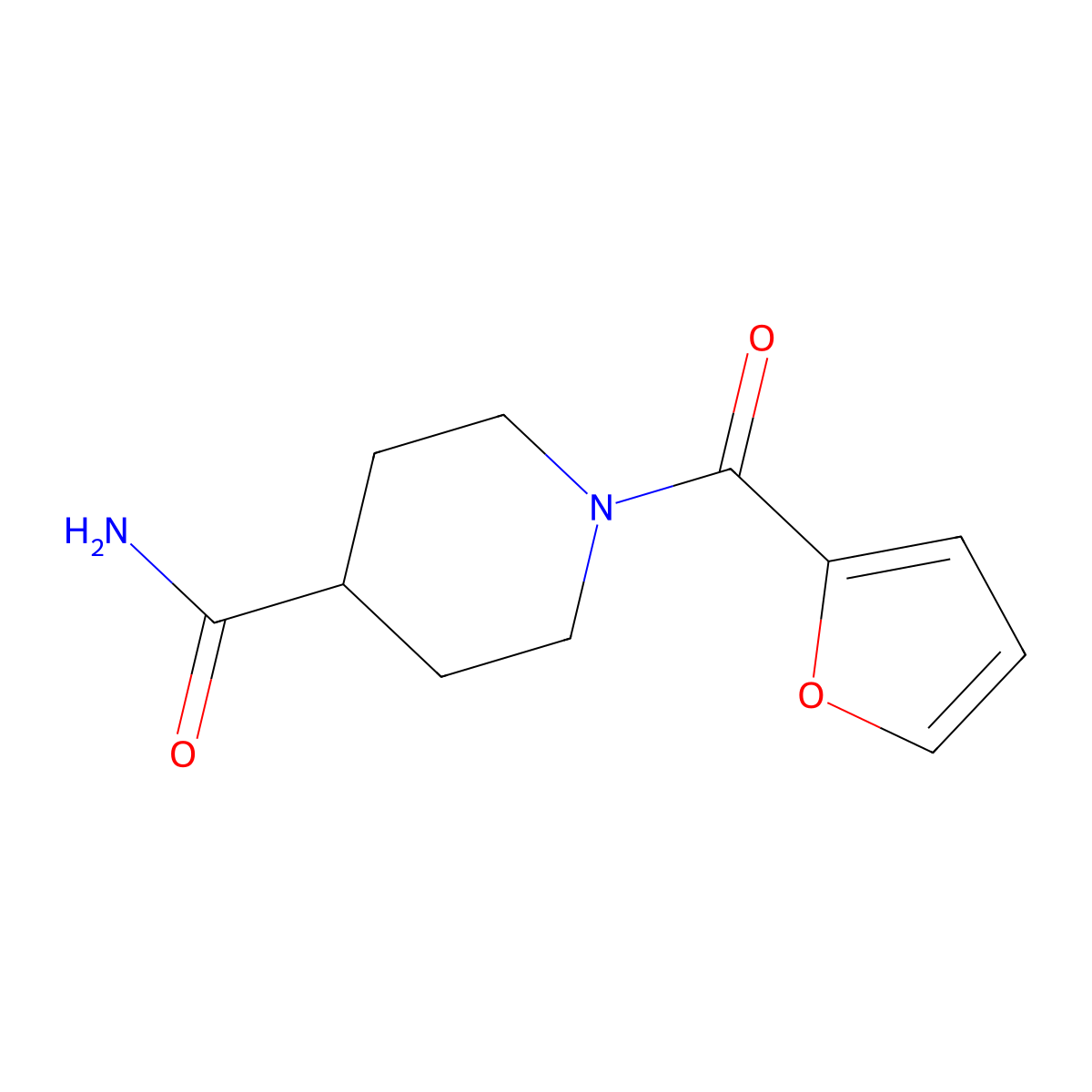 1-(Furan-2-carbonyl)piperidine-4-carboxamide molecular structure, CAS 352346-18-0