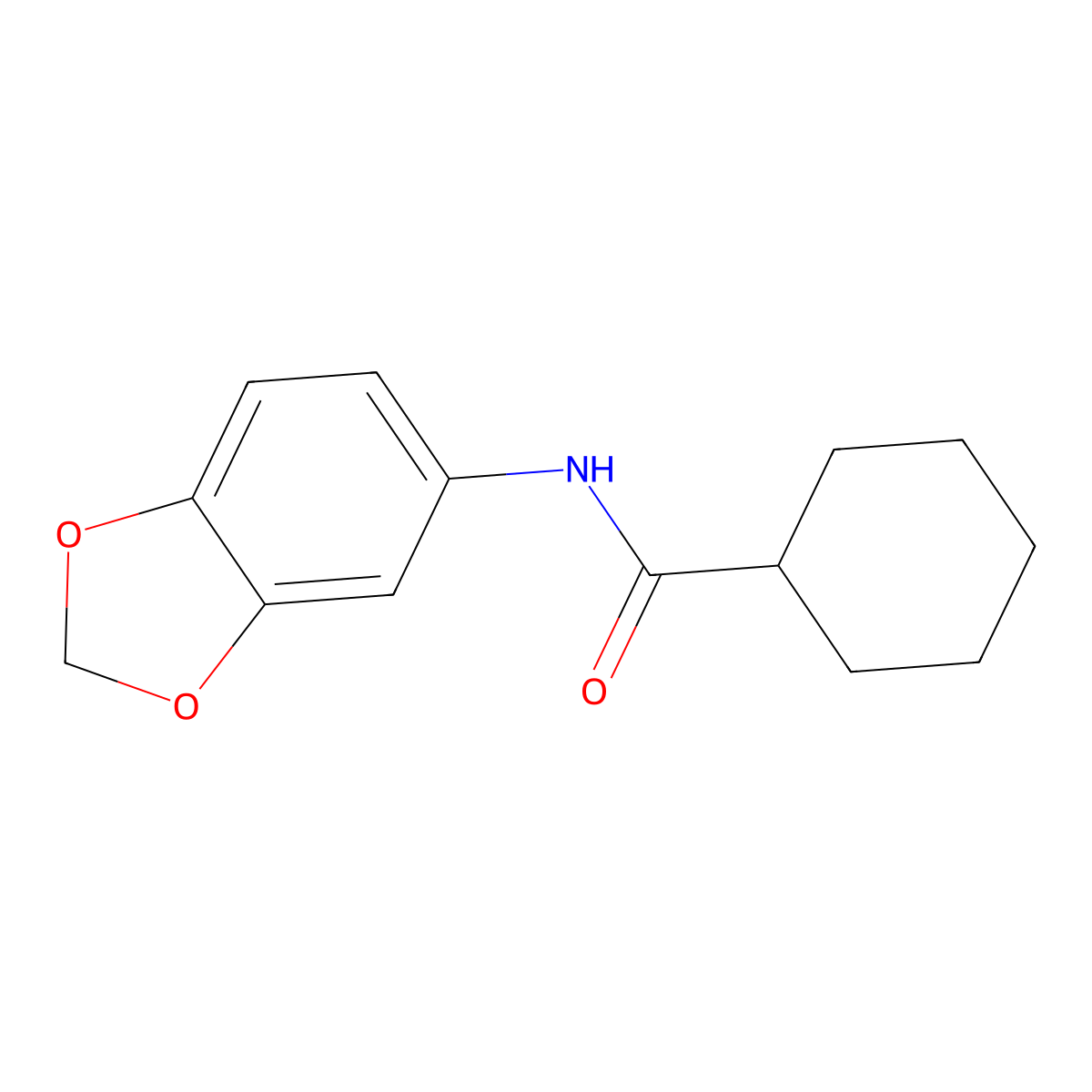 N-(1,3-benzodioxol-5-yl)cyclohexanecarboxamide molecular structure, CAS 352346-27-1