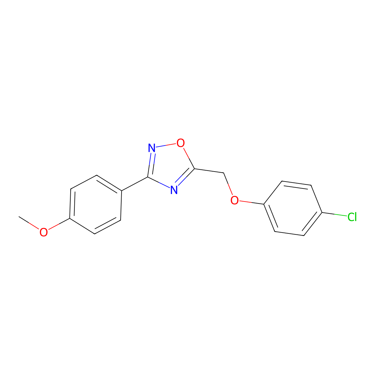 5-[(4-Chlorophenoxy)methyl]-3-(4-methoxyphenyl)-1,2,4-oxadiazole molecular structure, CAS 352346-37-3