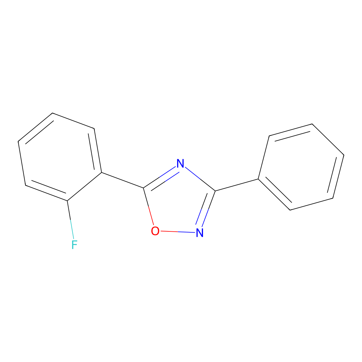 5-(2-Fluorophenyl)-3-phenyl-1,2,4-oxadiazole molecular structure, CAS 352346-44-2