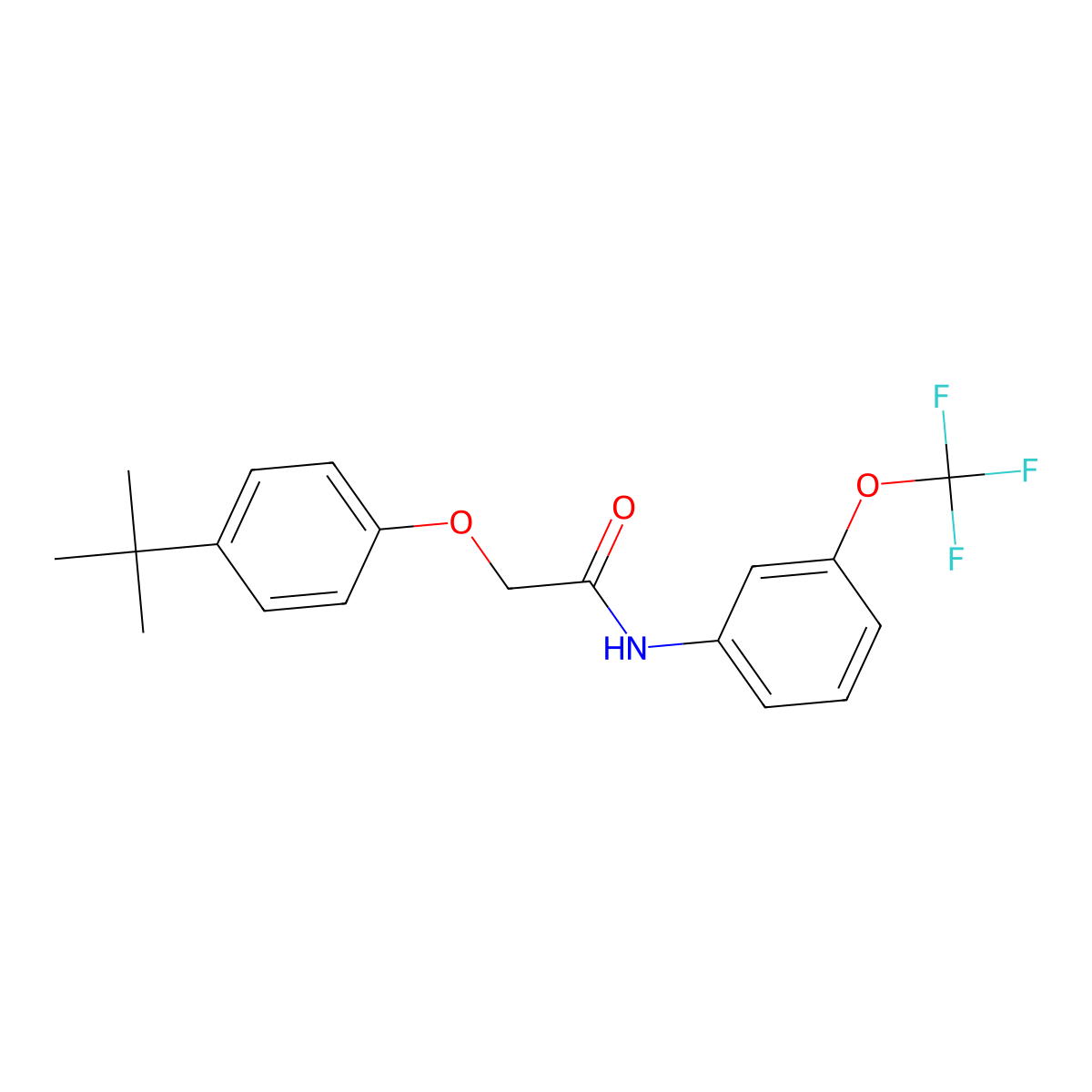 2-(4-tert-butylphenoxy)-N-[3-(trifluoromethoxy)phenyl]acetamide molecular structure, CAS 352347-45-6