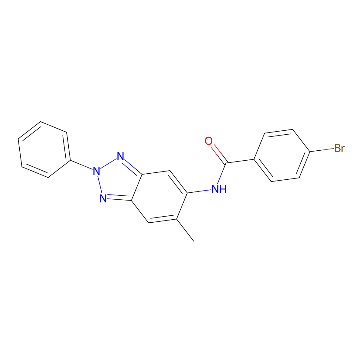 4-bromo-N-(6-methyl-2-phenyl-2H-1,2,3-benzotriazol-5-yl)benzamide molecular structure, CAS 352347-49-0
