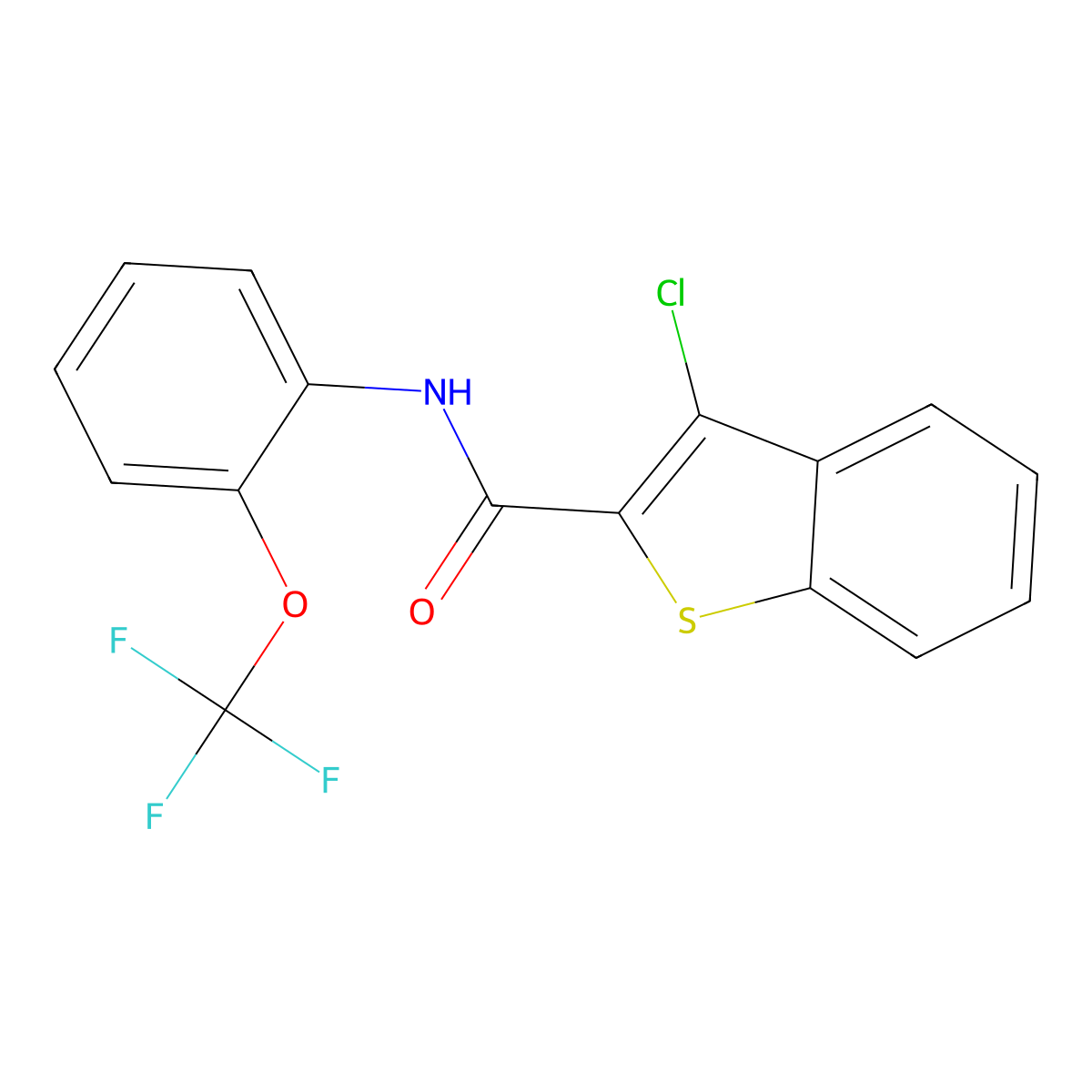 3-chloro-N-[2-(trifluoromethoxy)phenyl]-1-benzothiophene-2-carboxamide molecular structure, CAS 352347-88-7