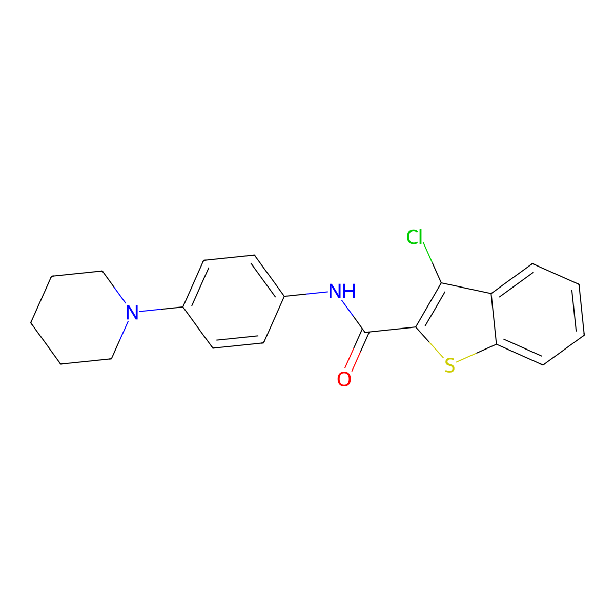 3-chloro-N-(4-piperidin-1-ylphenyl)-1-benzothiophene-2-carboxamide molecular structure, CAS 352347-91-2