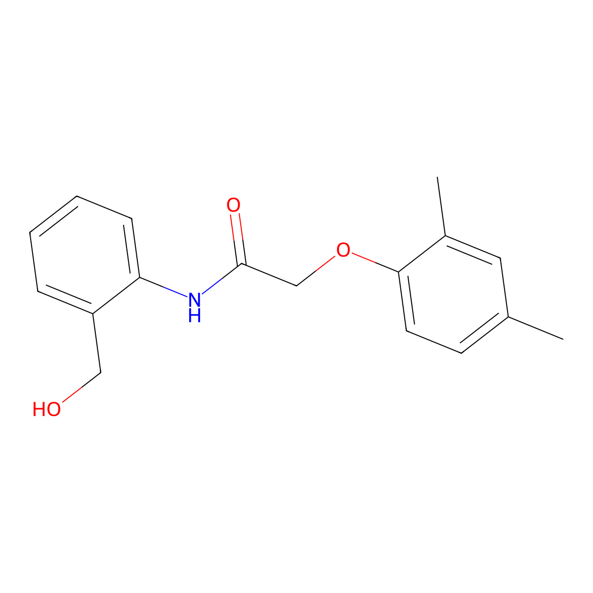 2-(2,4-dimethylphenoxy)-N-[2-(hydroxymethyl)phenyl]acetamide molecular structure, CAS 352348-09-5