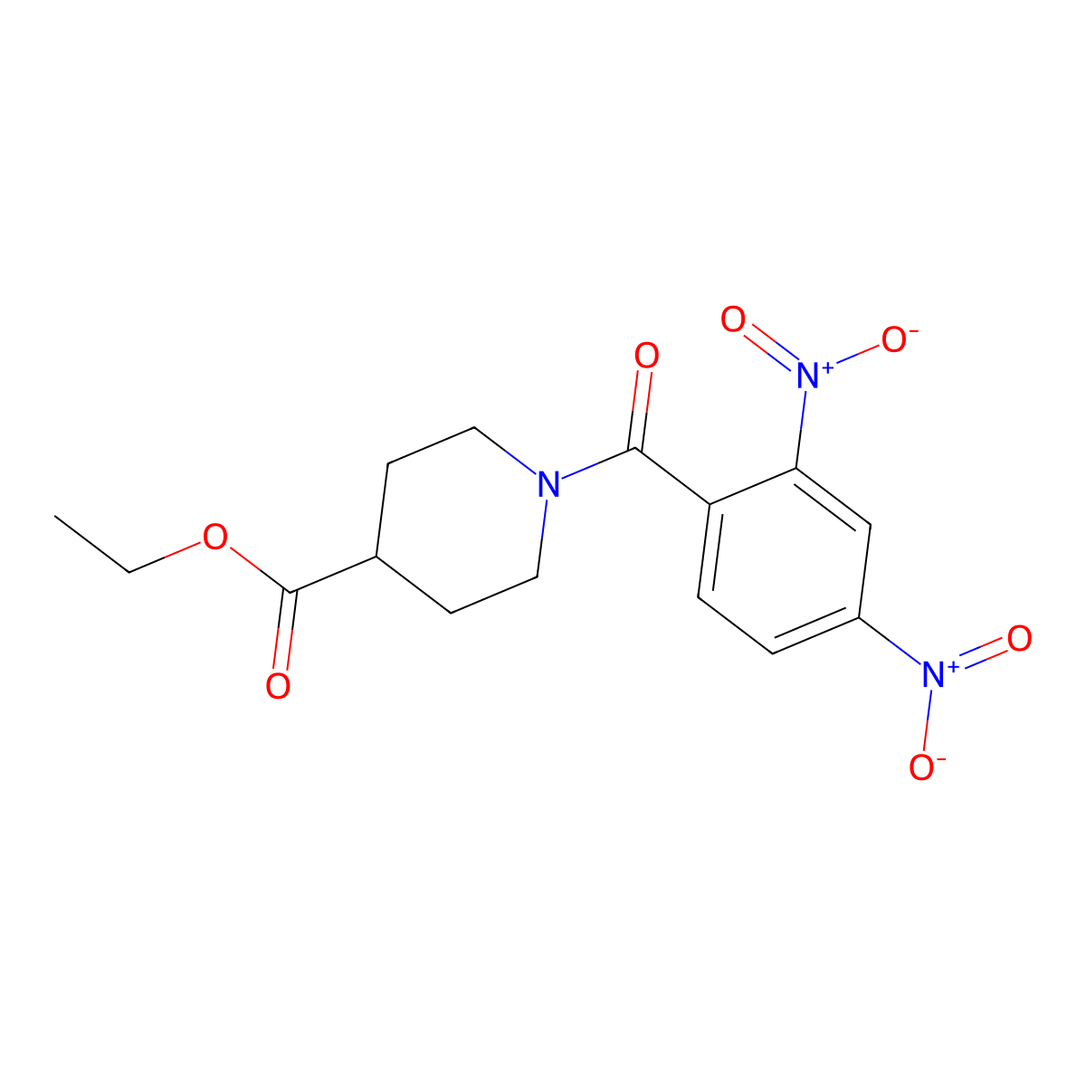 Ethyl 1-{2,4-bisnitrobenzoyl}-4-piperidinecarboxylate molecular structure, CAS 352348-12-0
