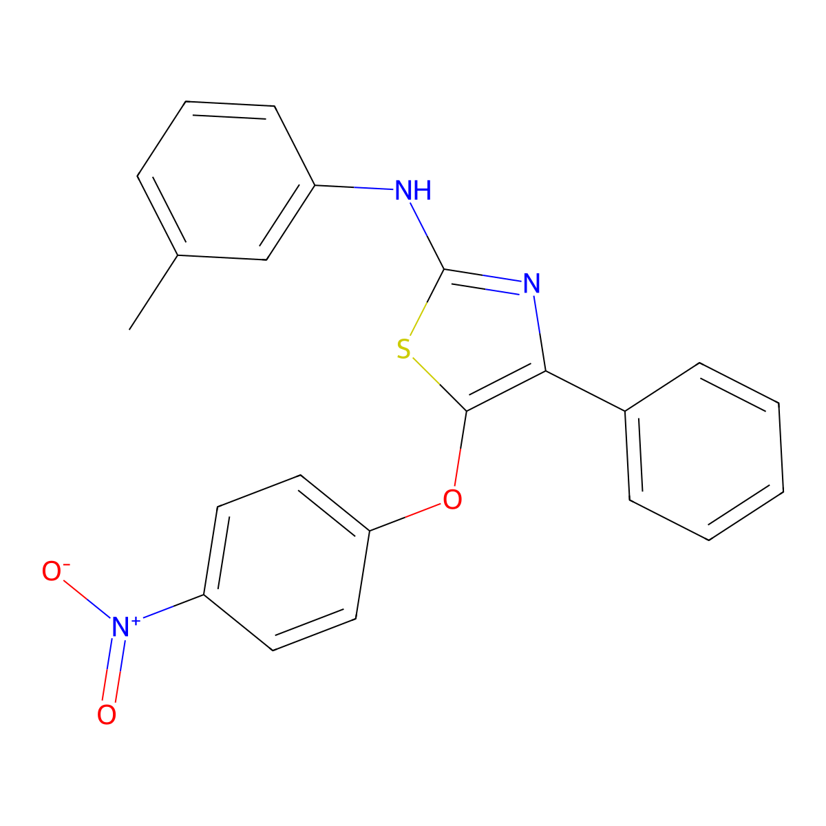 5-{4-Nitrophenoxy}-4-phenyl-2-(3-toluidino)-1,3-thiazole molecular structure, CAS 352348-45-9