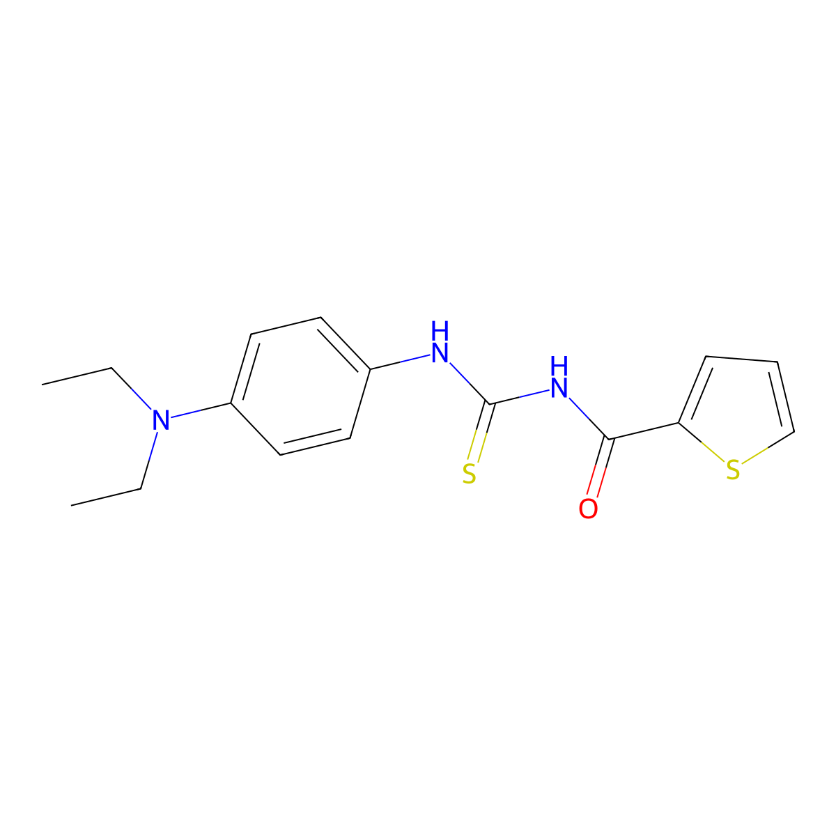 N-[[4-(diethylamino)phenyl]carbamothioyl]thiophene-2-carboxamide molecular structure, CAS 352348-72-2