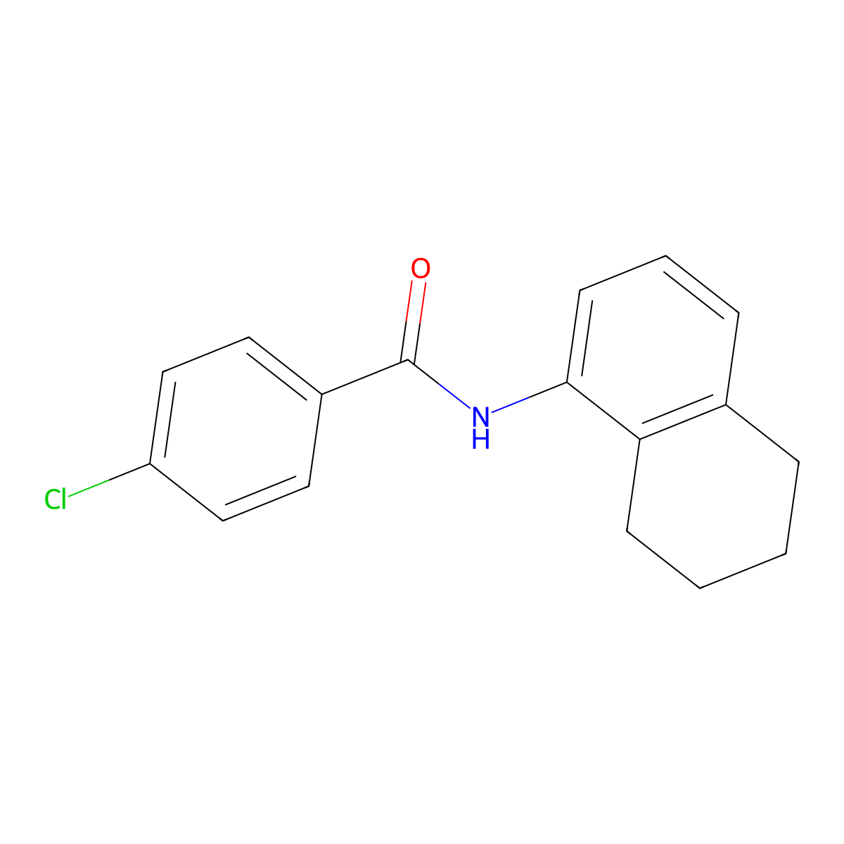 4-chloro-N-(5,6,7,8-tetrahydro-1-naphthalenyl)benzamide molecular structure, CAS 352349-23-6