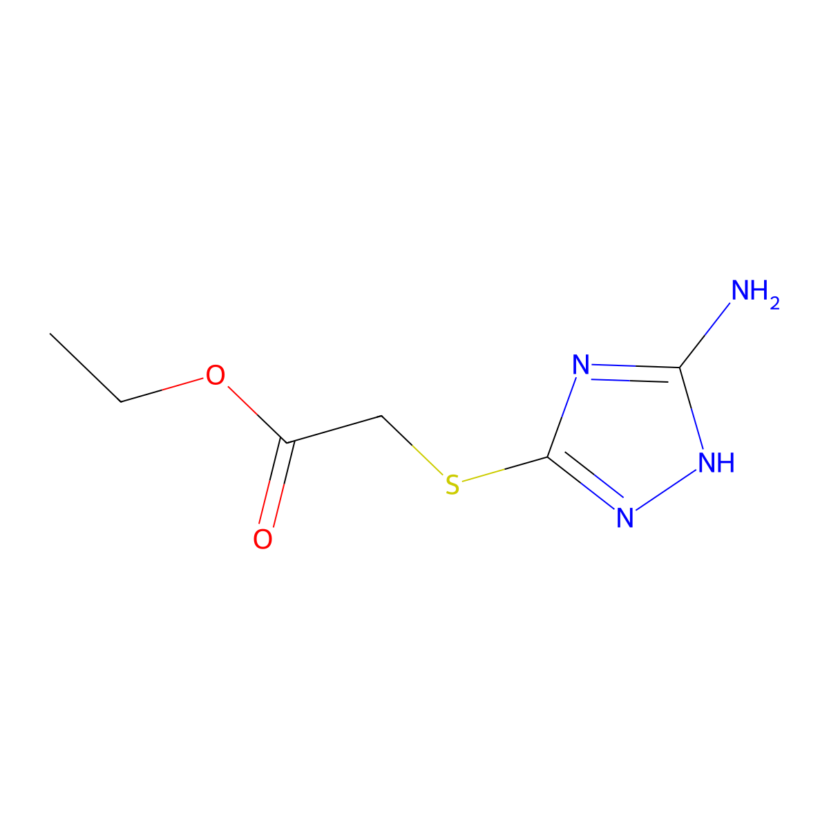 ethyl 2-[(5-amino-4H-1,2,4-triazol-3-yl)sulfanyl]acetate molecular structure, CAS 352349-53-2