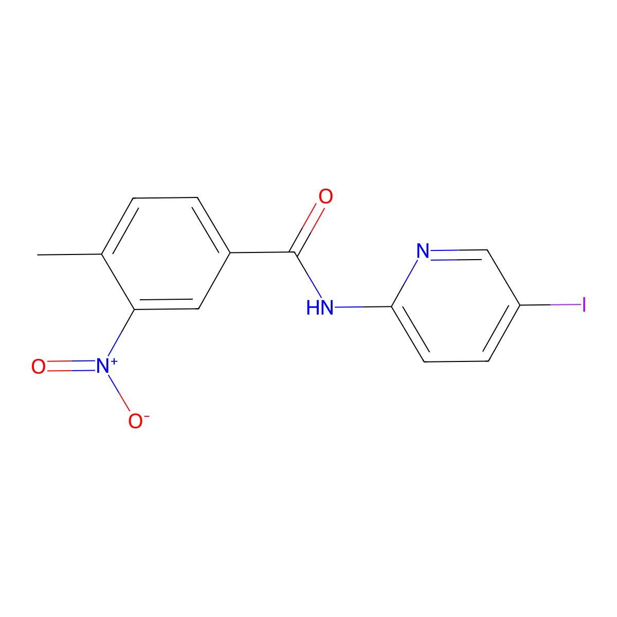 3-nitro-N-(5-iodo-2-pyridinyl)-4-methylbenzamide molecular structure, CAS 352349-69-0
