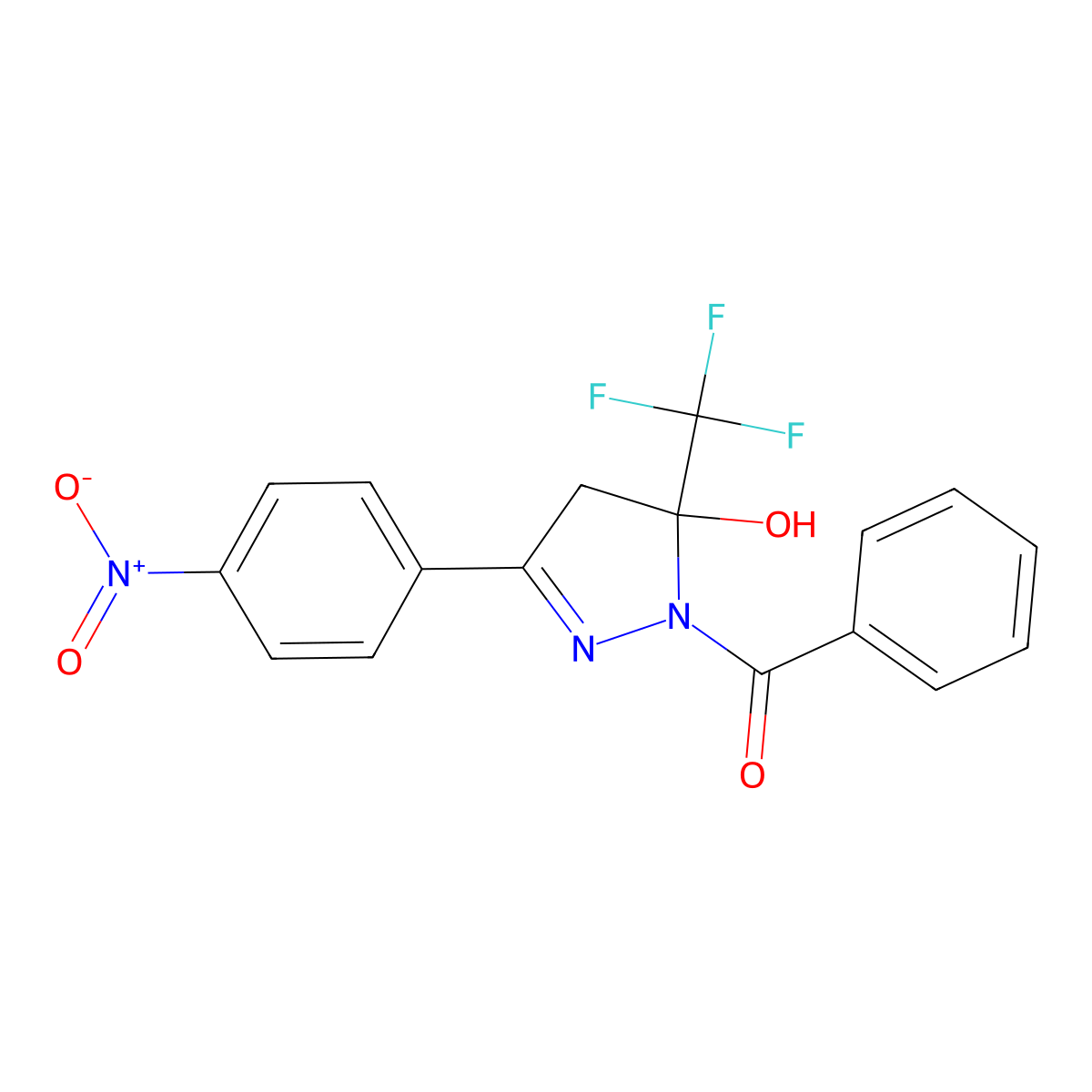 [5-hydroxy-3-(4-nitrophenyl)-5-(trifluoromethyl)-4H-pyrazol-1-yl]-phenylmethanone molecular structure, CAS 352349-93-0